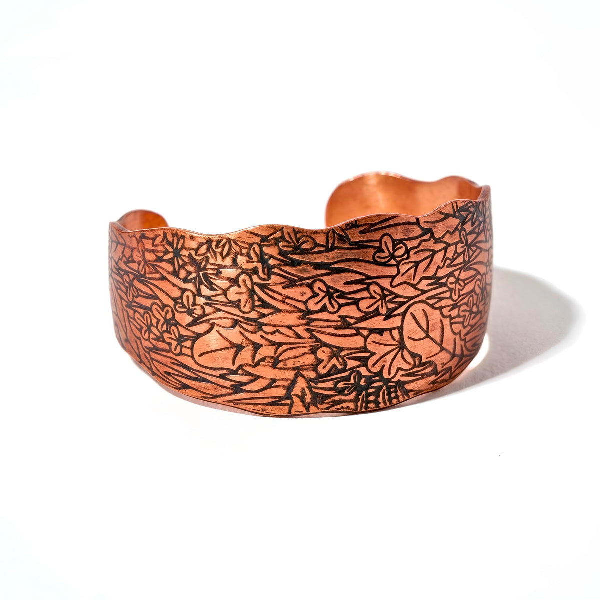 Leaf Copper Cuff Bracelet -