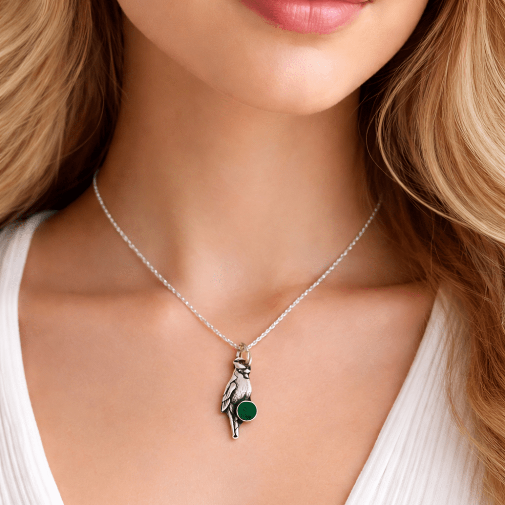 Cardinal Aventurine Silver Charm Necklace -