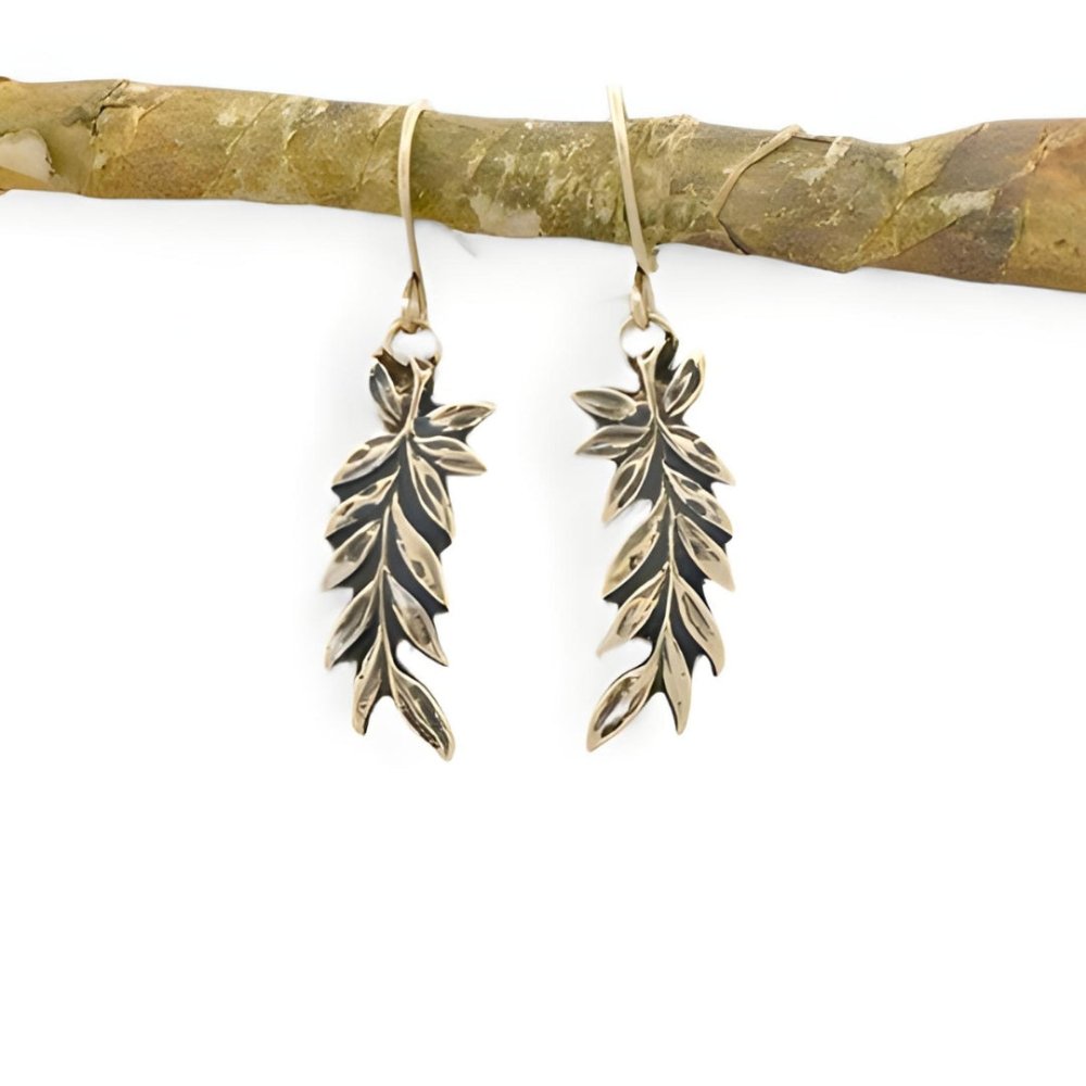 Cascading Leaves Silver Earrings -