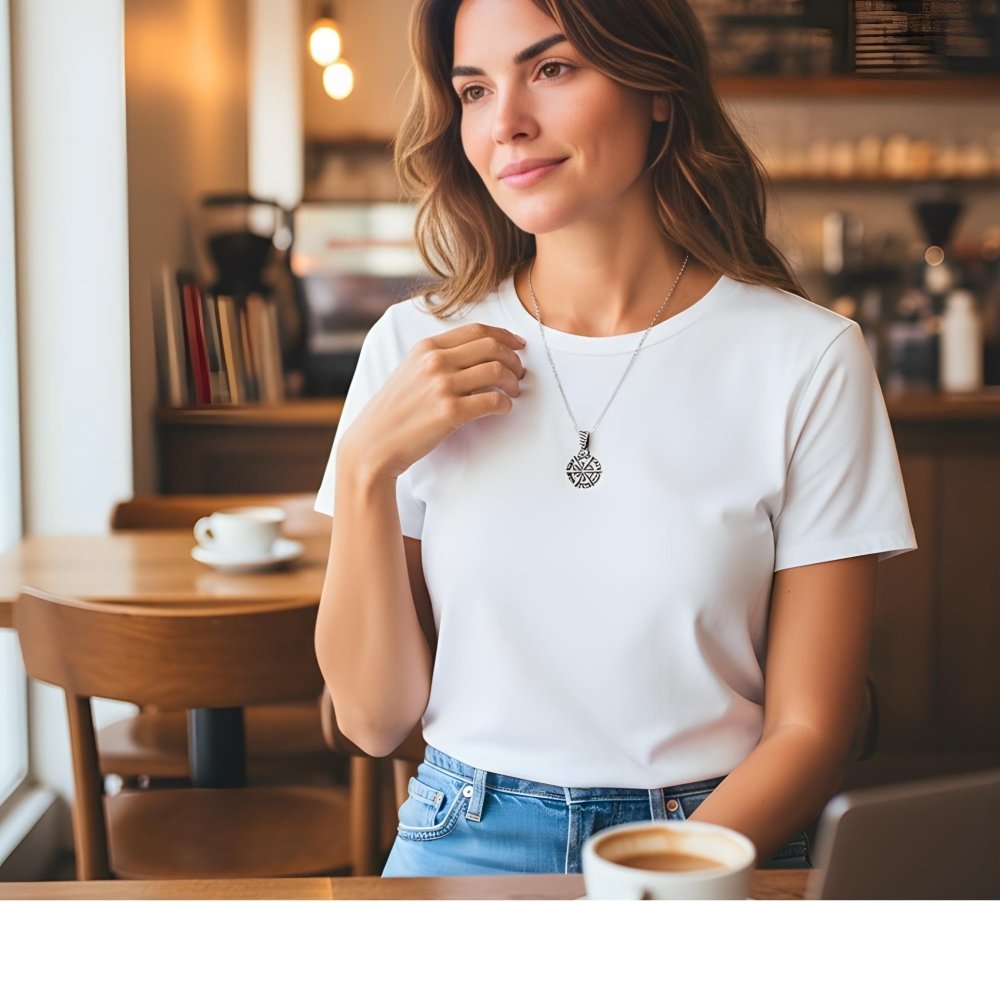 Celestial Silver Pendant Necklace -