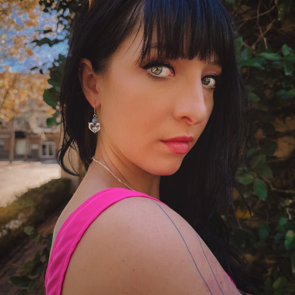 Dolphin Heart Silver Earrings -