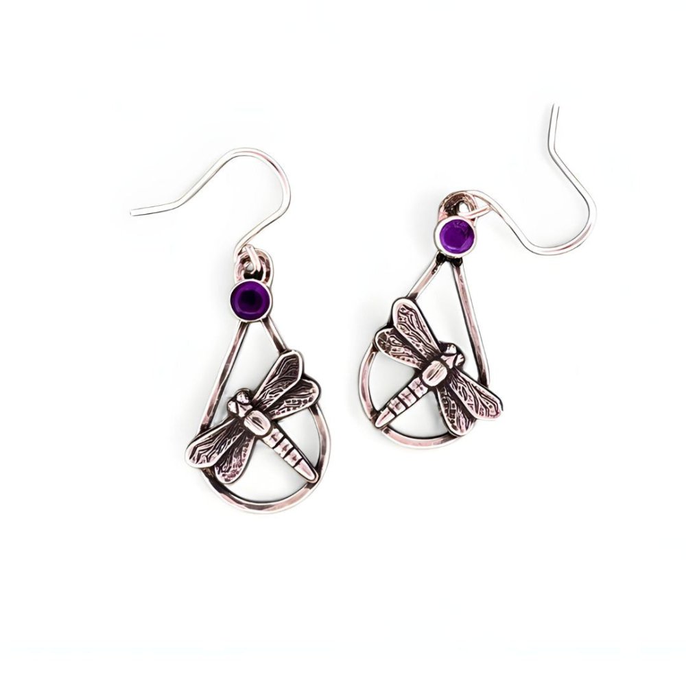 Dragonfly Meadow Silver Earrings -