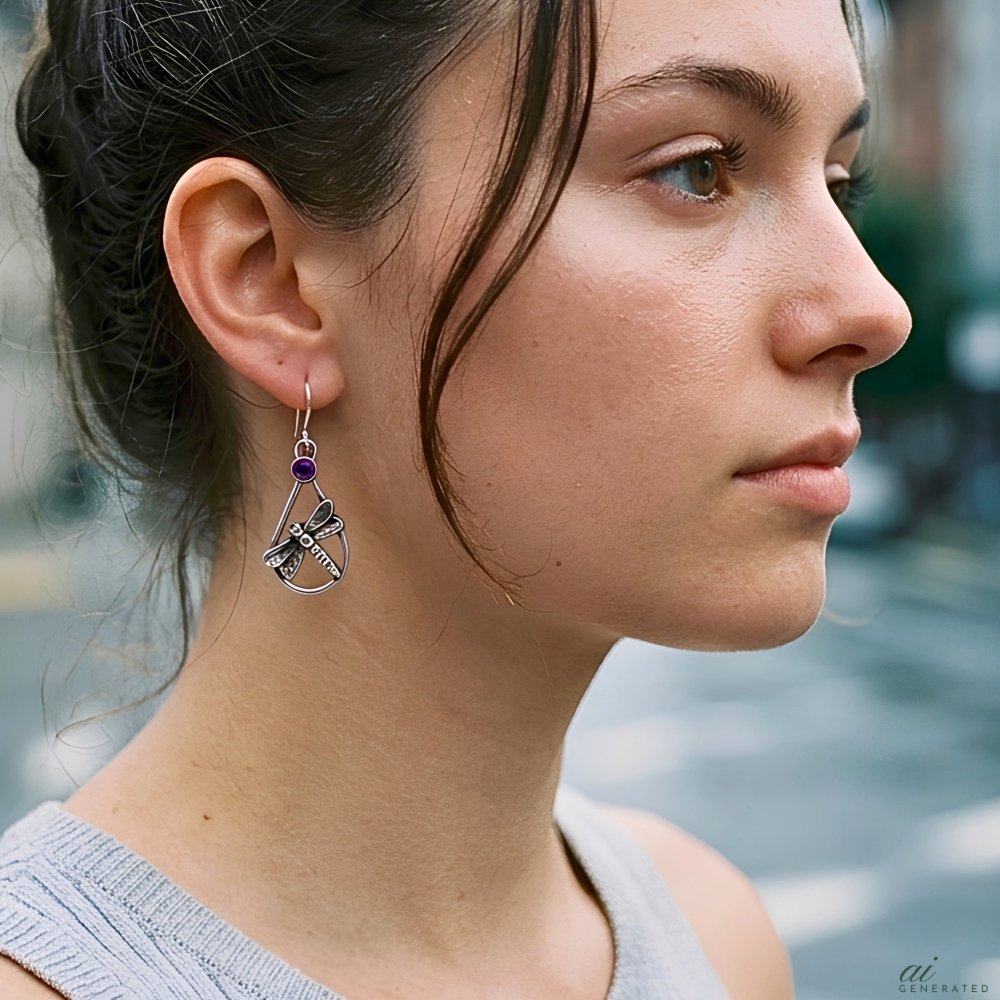 Dragonfly Meadow Silver Earrings -