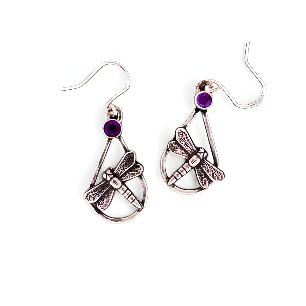 Dragonfly Meadow Silver Earrings -
