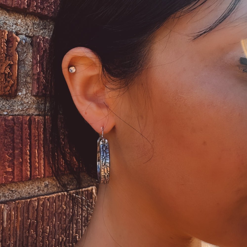 Dragonfly Silver Hoop Earrings -