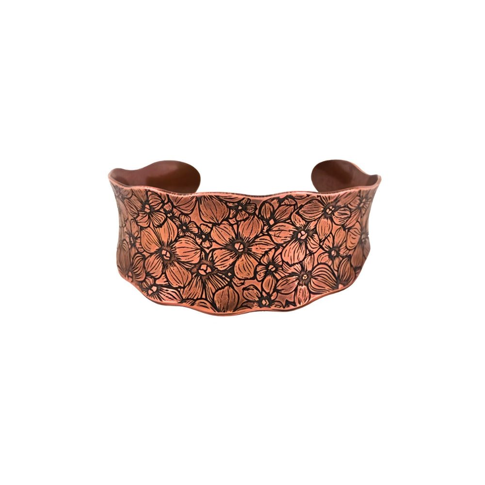 Flower Garden Copper Cuff Bracelet -