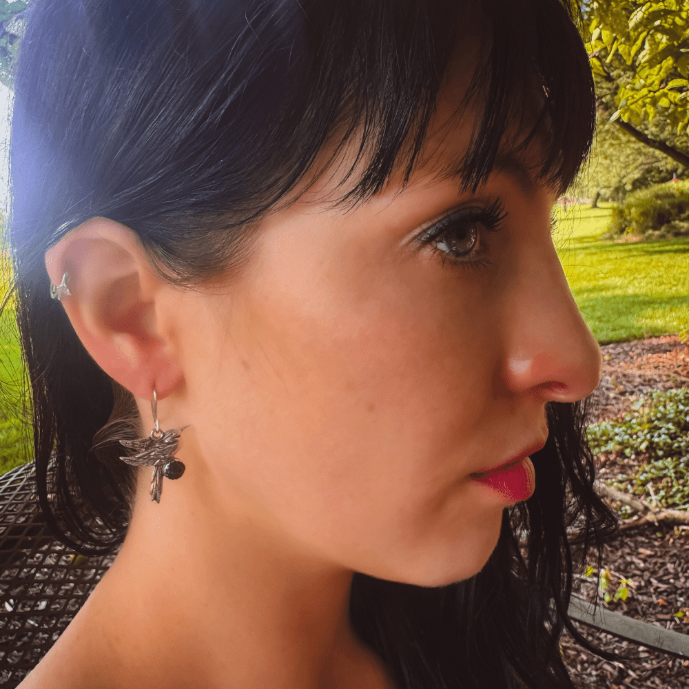 Heron Opal Silver Earrings -