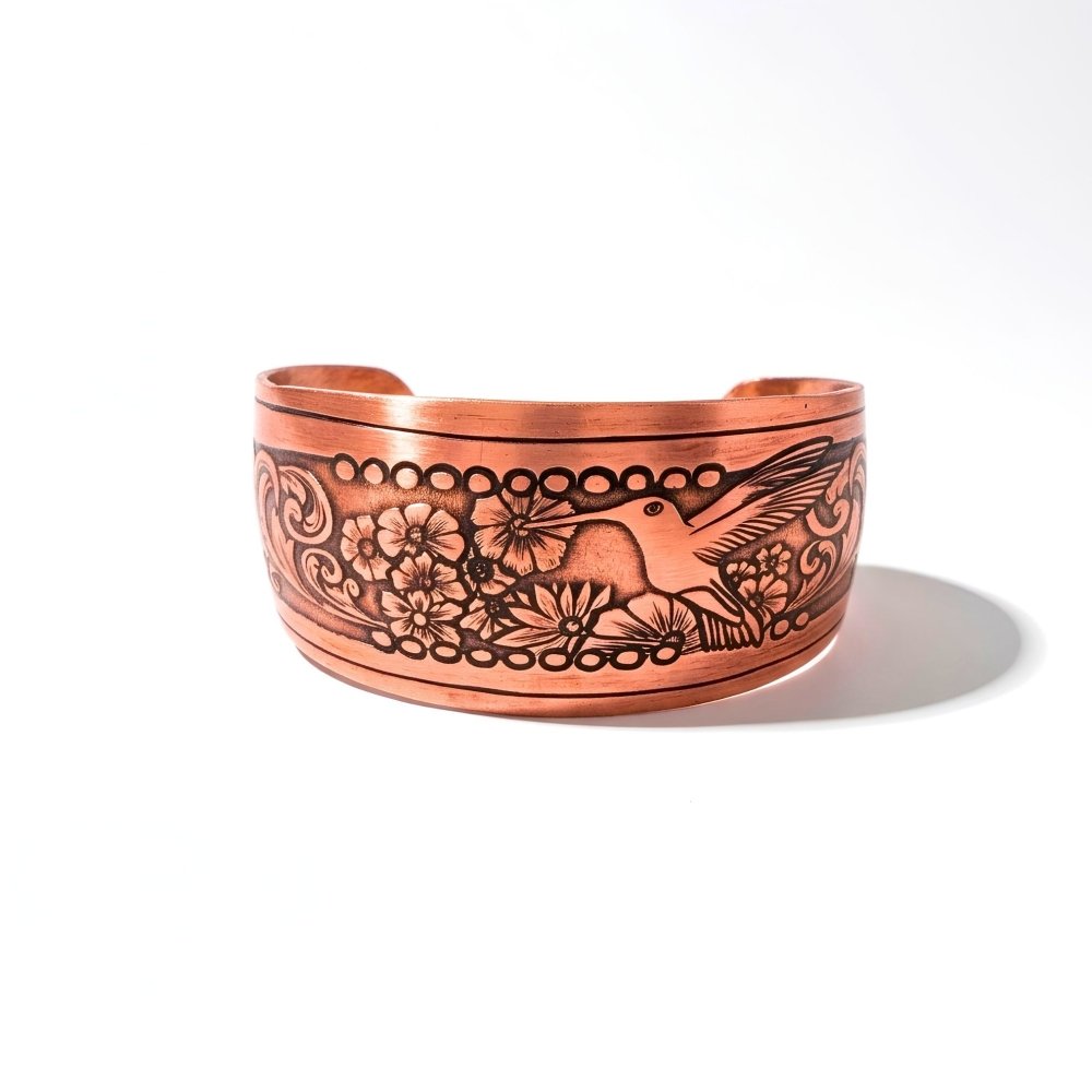 Hummingbird Statement Copper Cuff Bracelet -