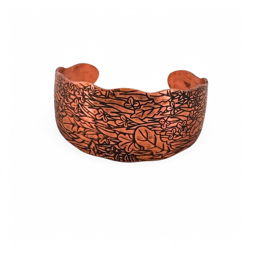 Leaf Copper Cuff Bracelet -