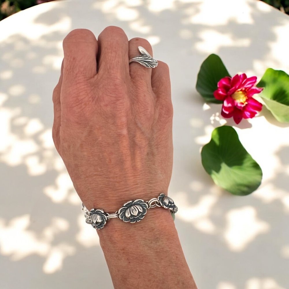 Lotus Silver Serenity Bracelet -
