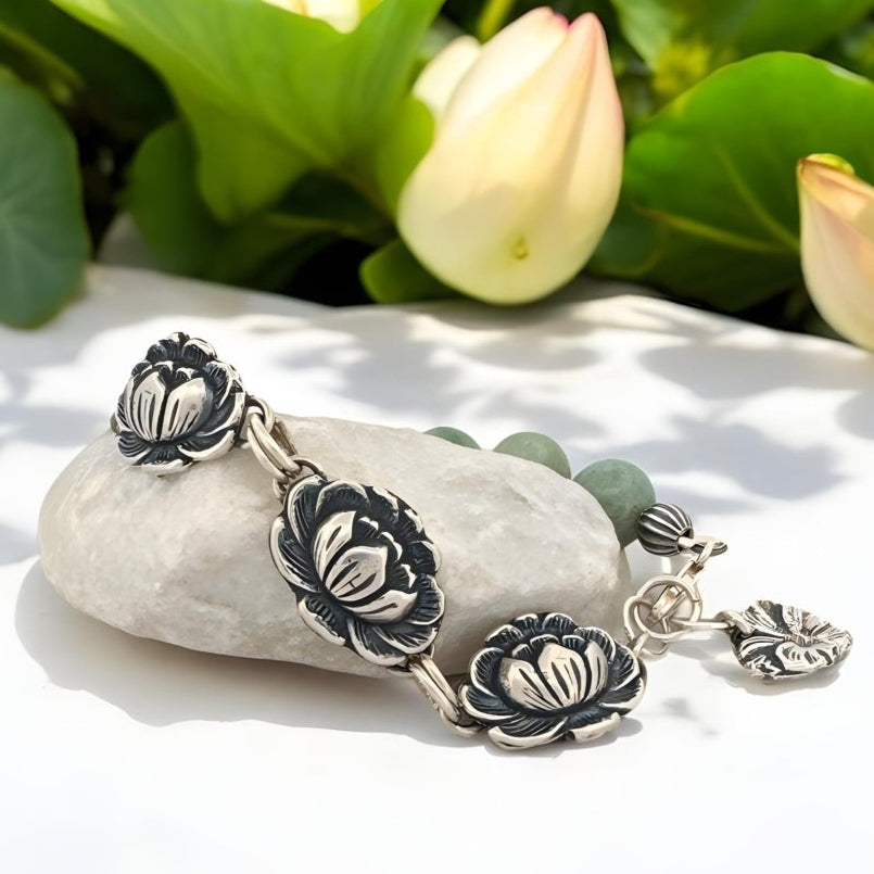 Lotus Silver Serenity Bracelet -