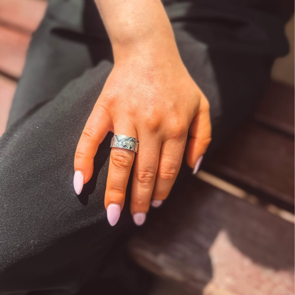 Mountain Bear Silver Ring -