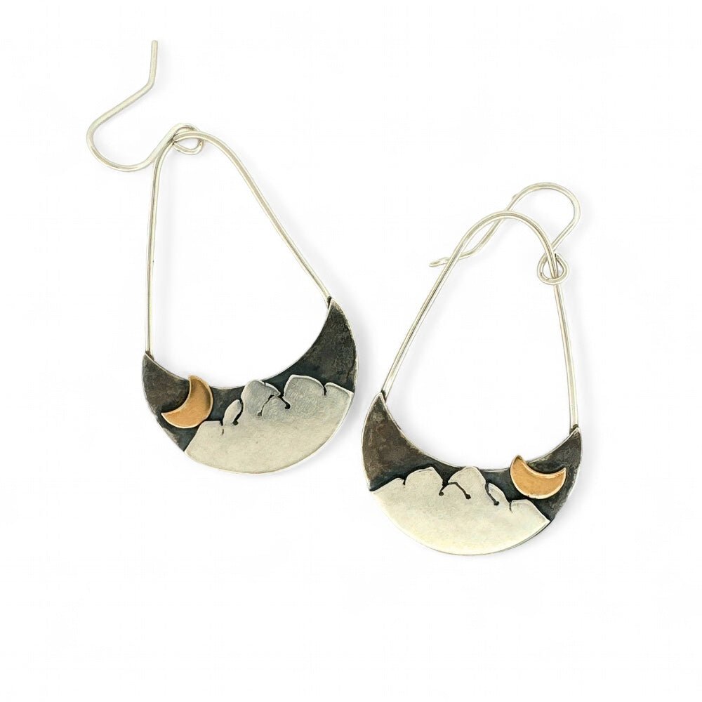 Mountain Moon Glow Silver Earrings -