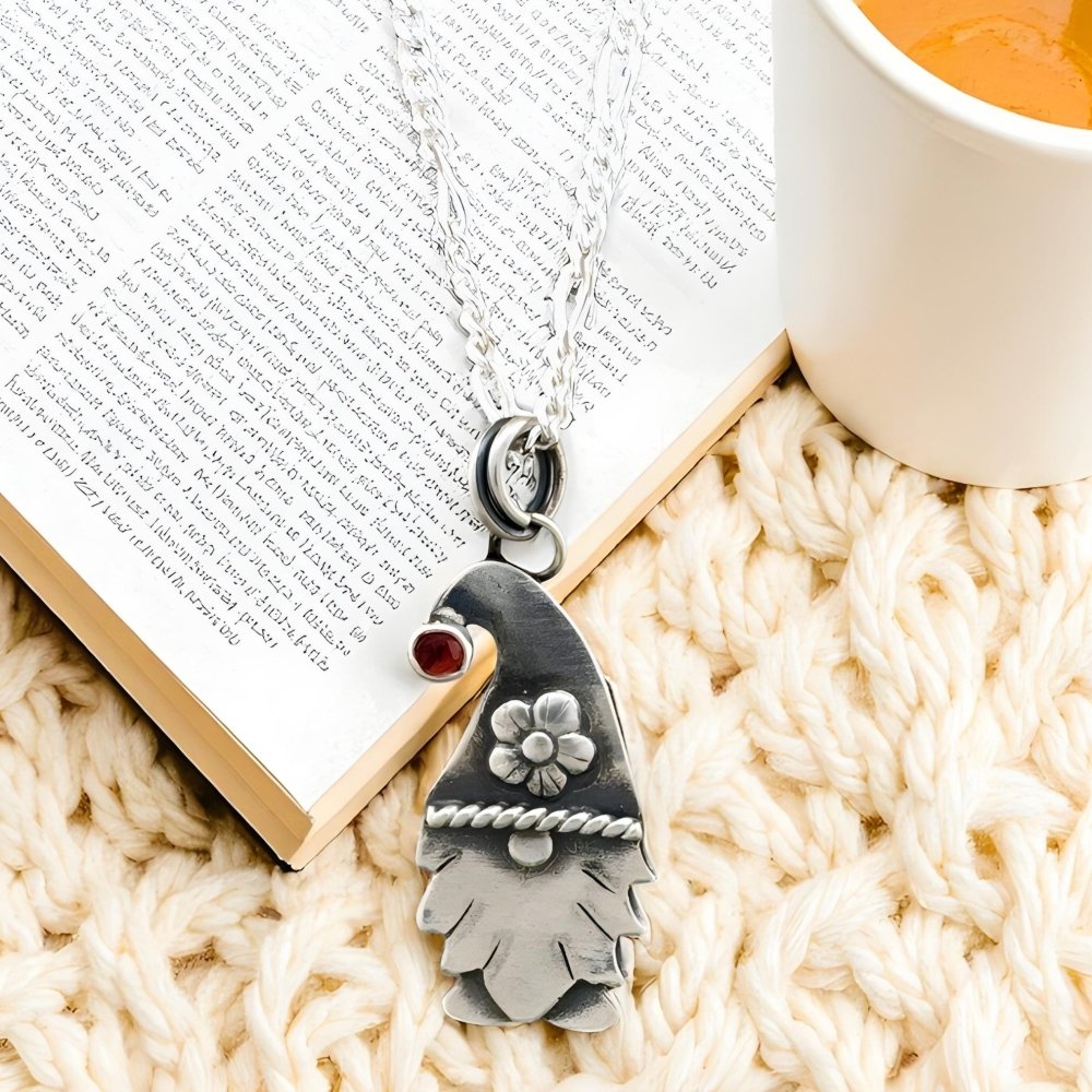 Naughty Gnome Silver Pendant Necklace -