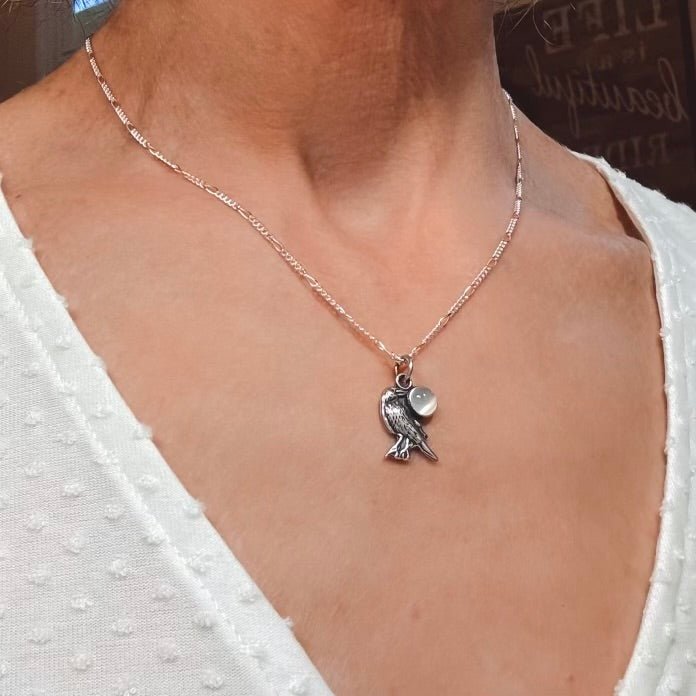 Raven Silver Pendant Necklace -