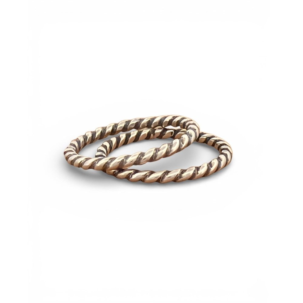 Rope Silver Band Stacking Ring -