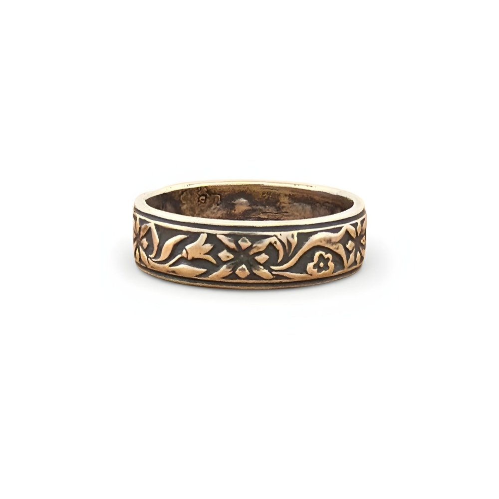 Silver Floral Vine Band Ring -