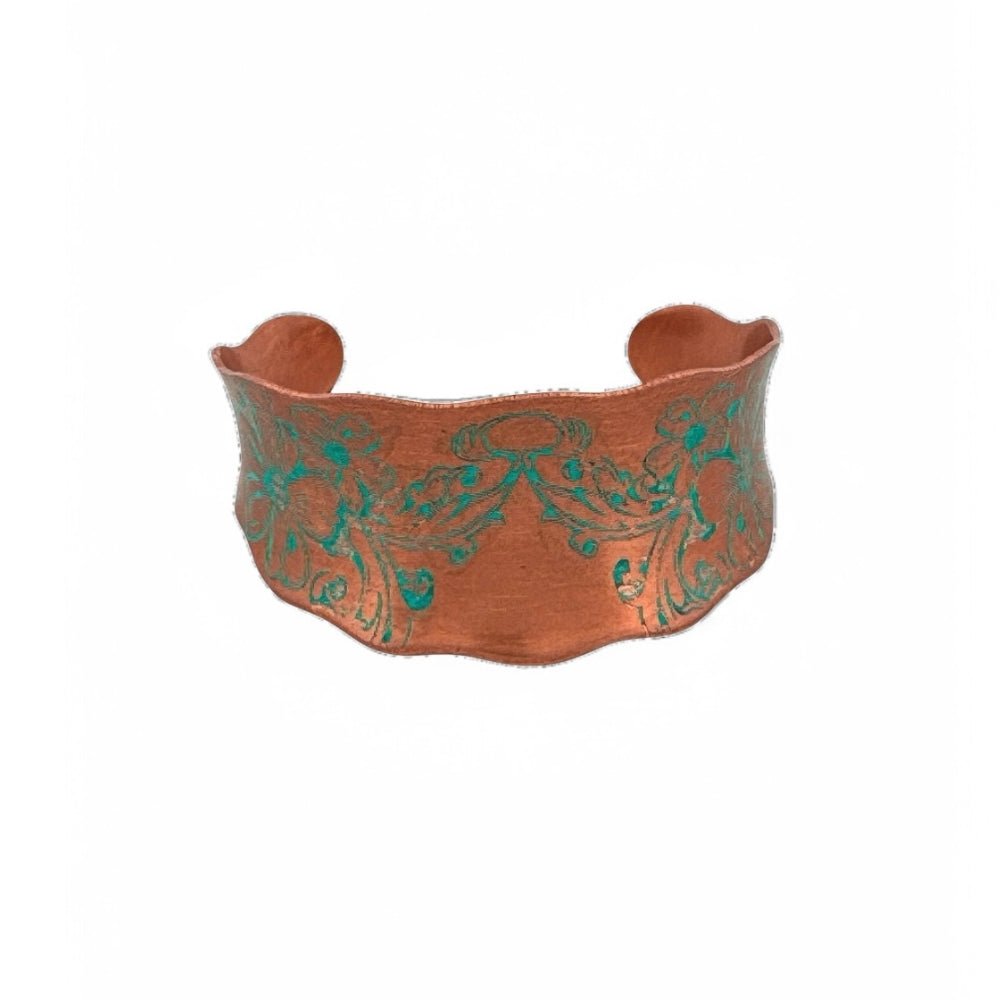 Wandering Flowers Copper Cuff Bracelet -