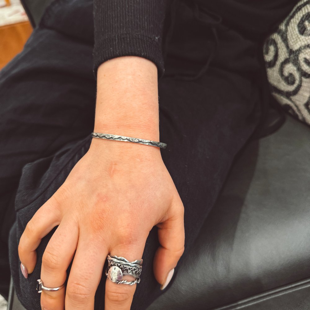 Mountain Panorama Silver Cuff Bracelet -