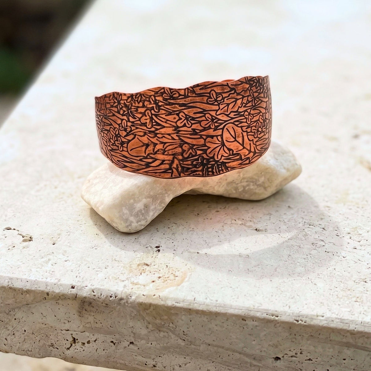 Leaf Copper Cuff Bracelet - 