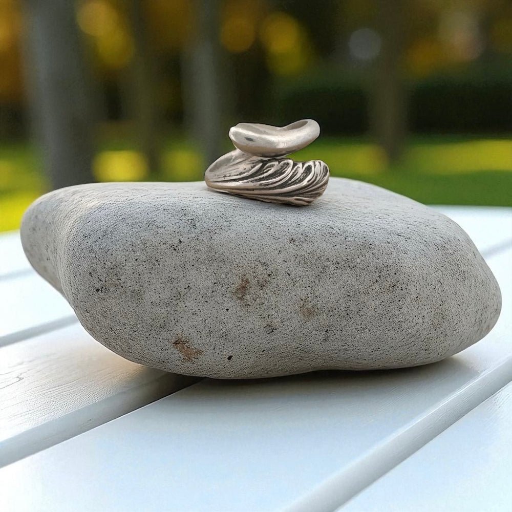 Adjustable Silver Leaf Wrap RIng - 