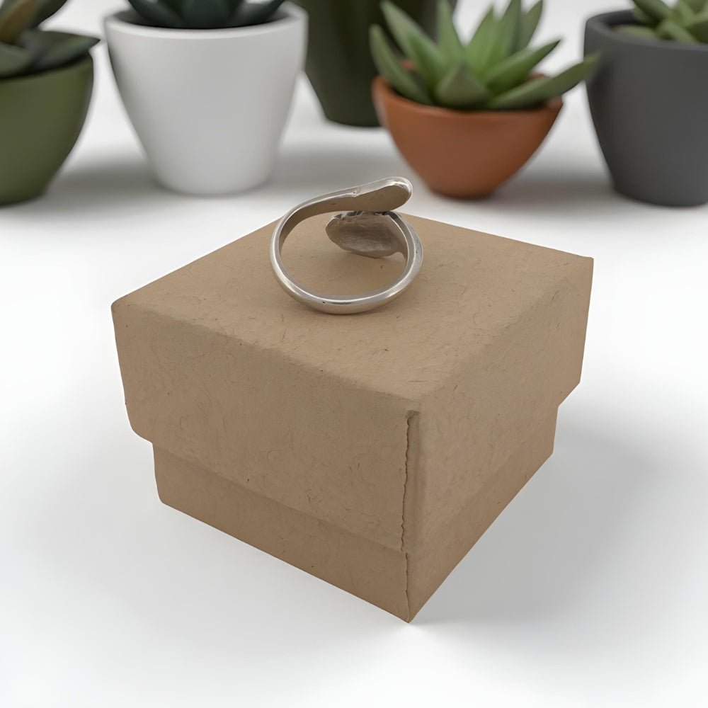 Adjustable Silver Leaf Wrap RIng - 