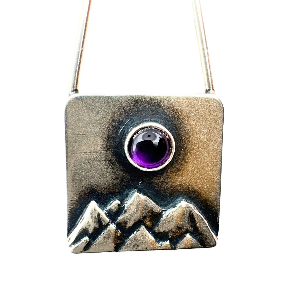 Amethyst Mountain Silver Earrings - 