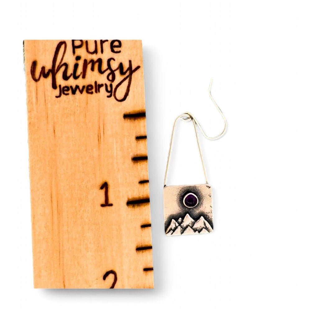 Amethyst Mountain Silver Earrings - 