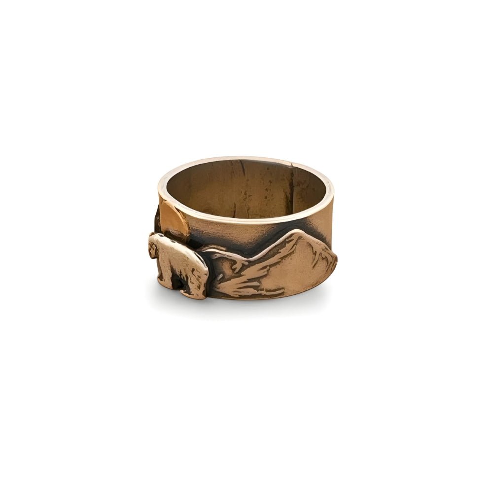 Bear Mountain Golden Moon Silver Ring - 