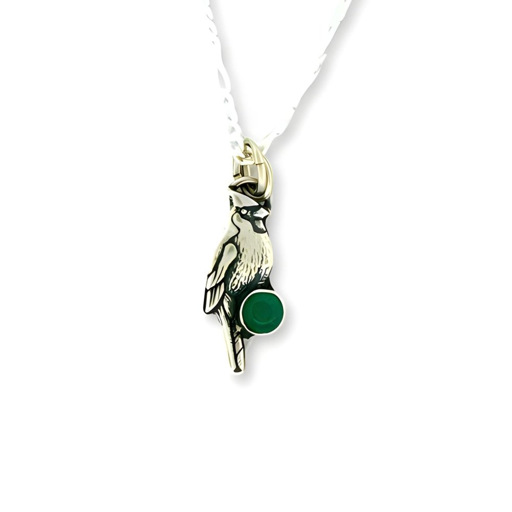 Cardinal Aventurine Silver Charm Necklace - 