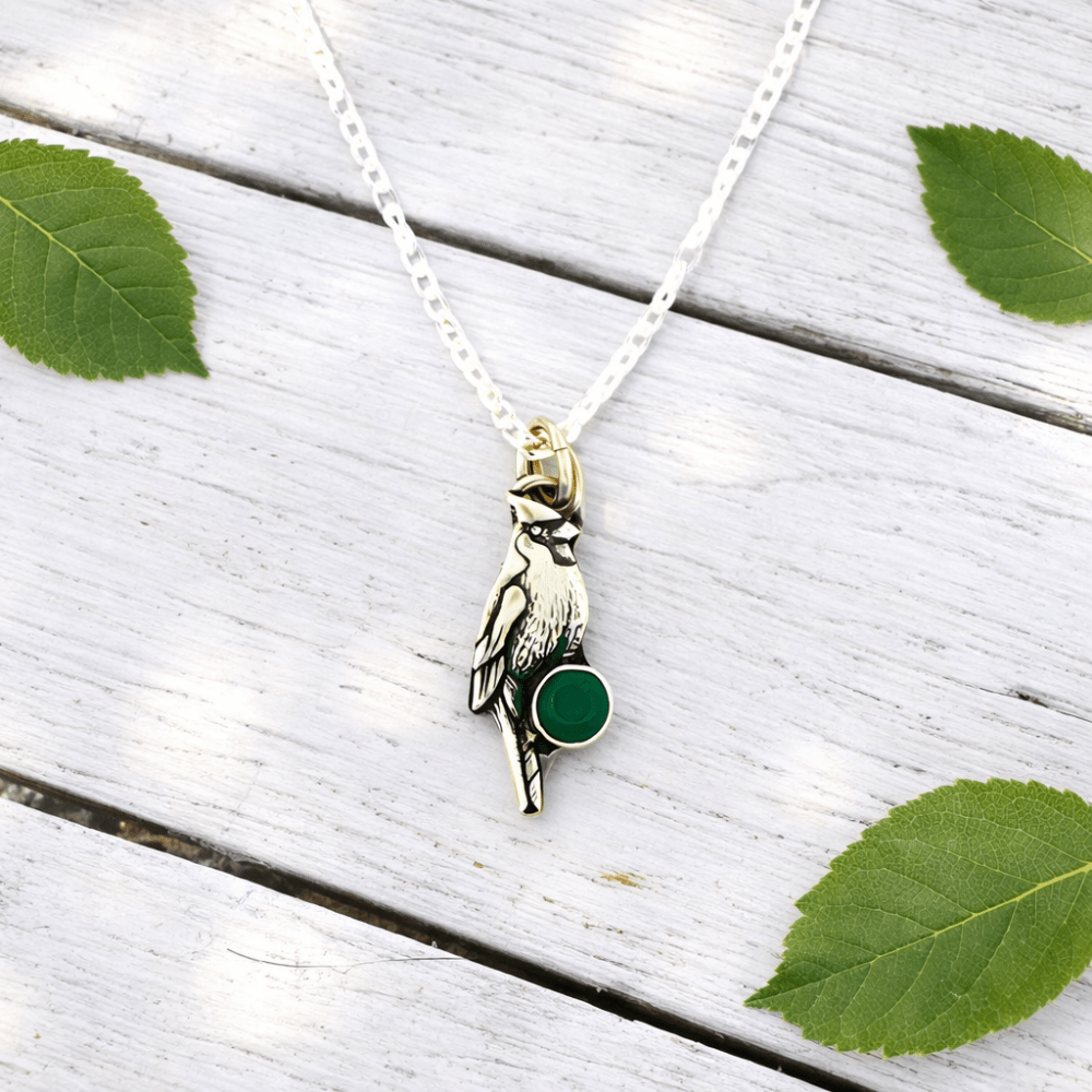 Cardinal Aventurine Silver Charm Necklace - 