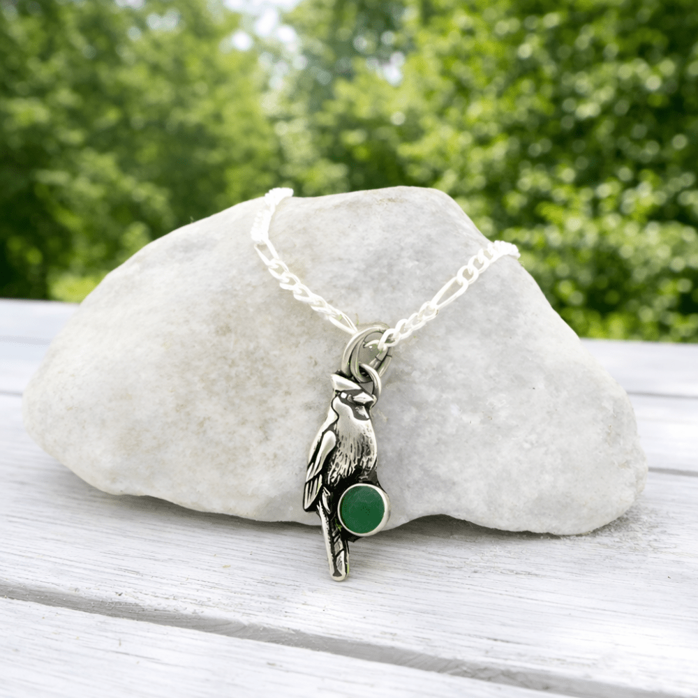 Cardinal Aventurine Silver Charm Necklace - 