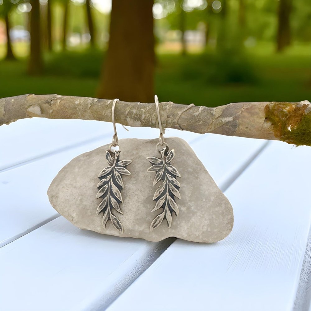 Cascading Leaves Silver Earrings - 