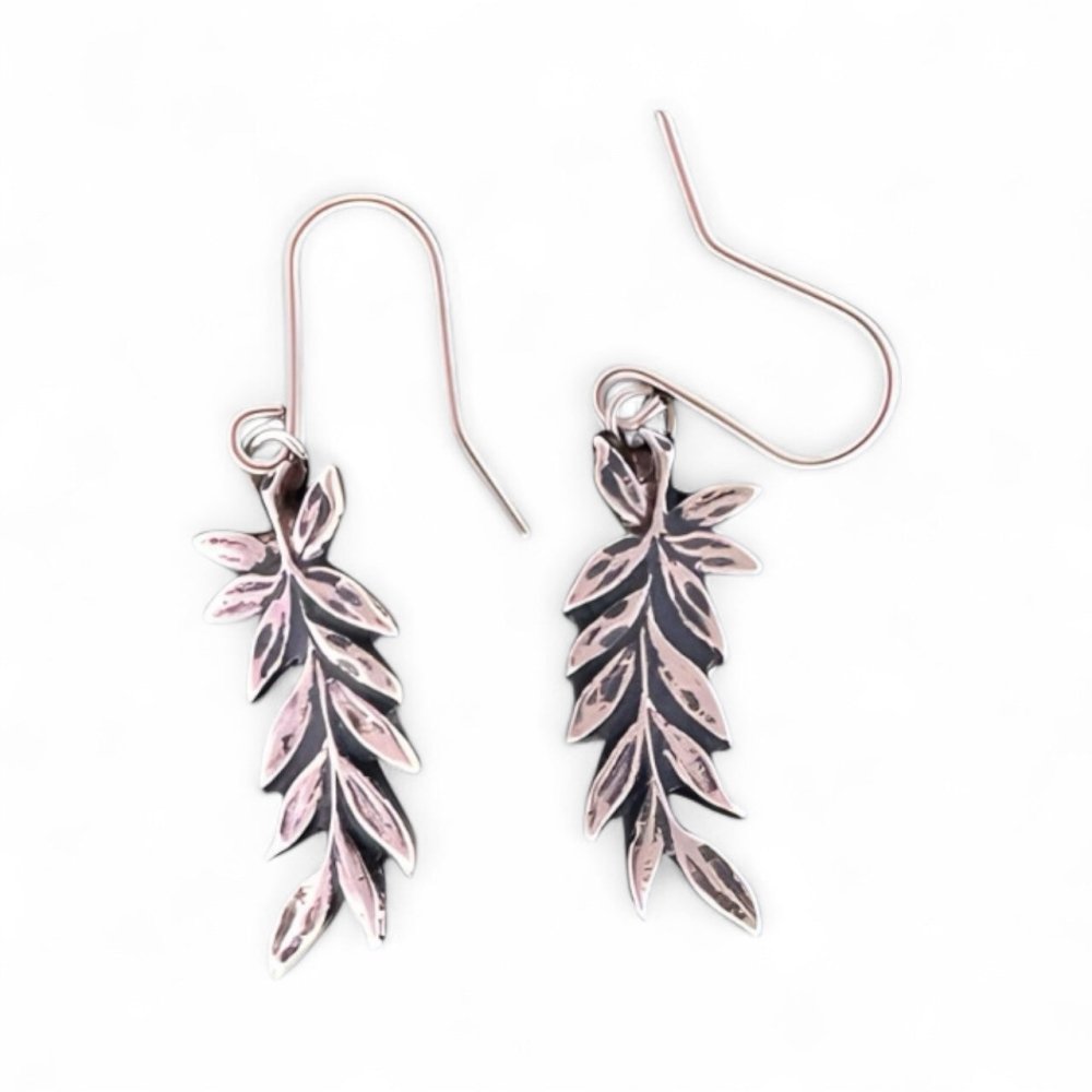 Cascading Leaves Silver Earrings - 