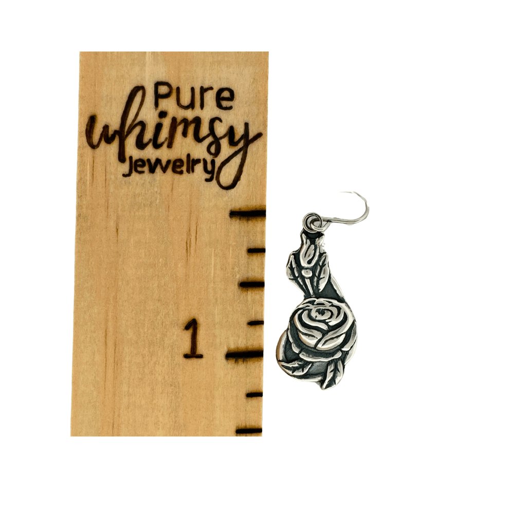 Climbing Rose Silver Earrings - 