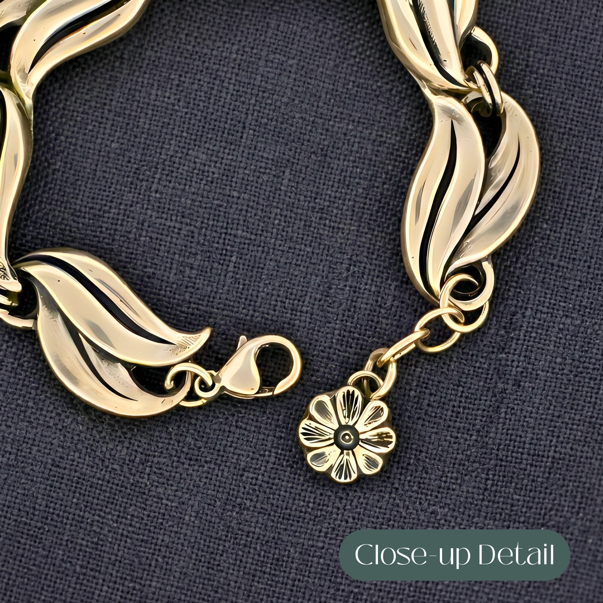 Bold Leaf Silver Bracelet