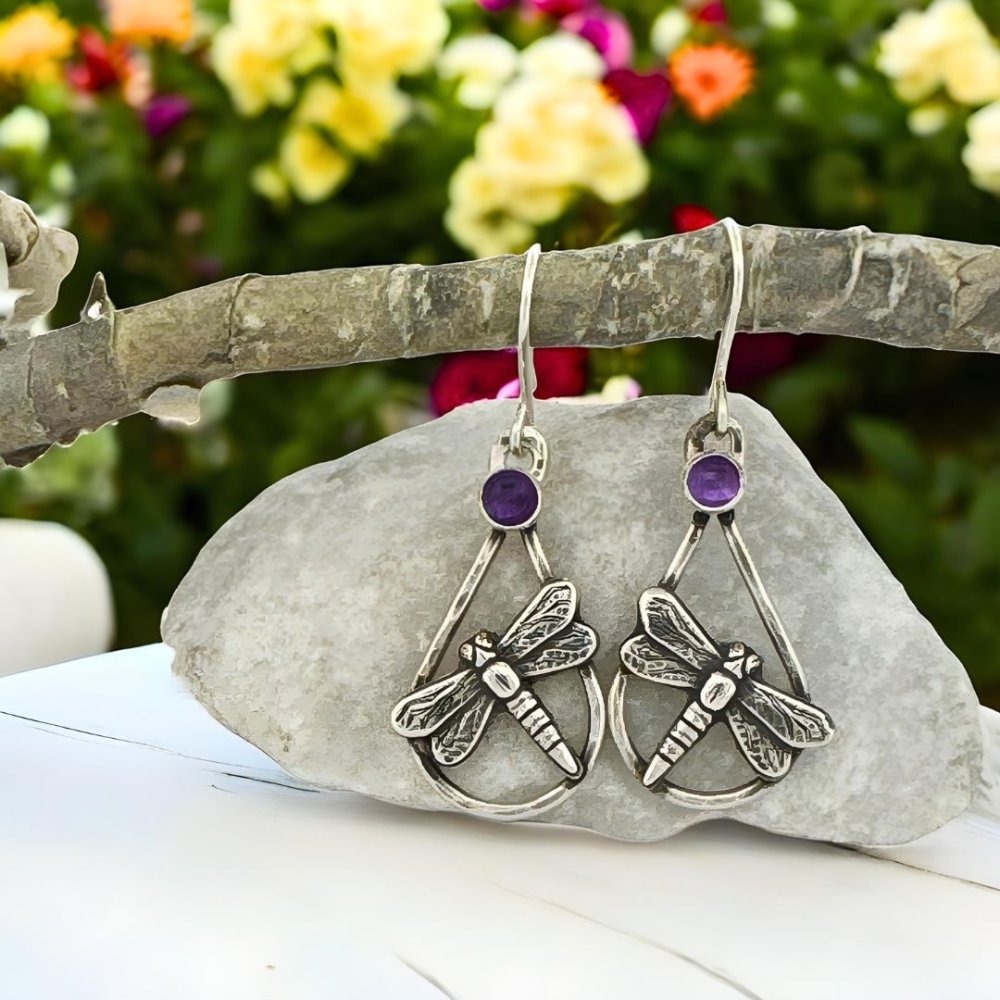 Dragonfly Meadow Silver Earrings - 