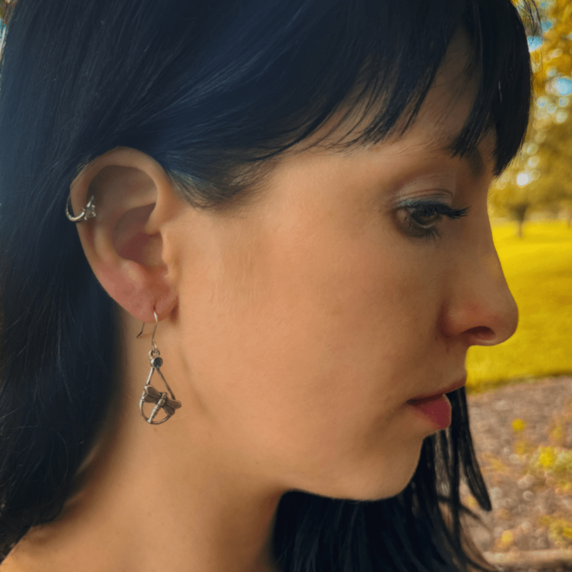Dragonfly Meadow Silver Earrings - 
