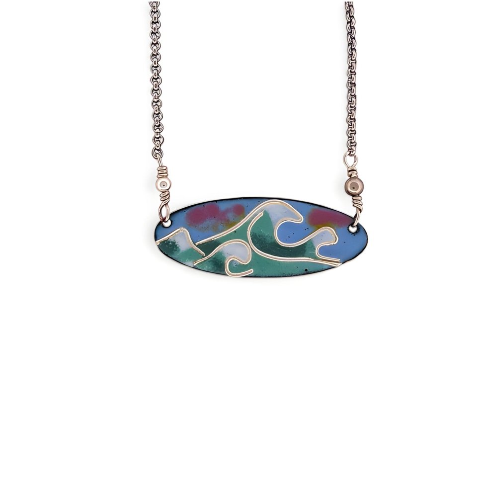 Enamel Cloisonne' Ocean Waves Necklace - 