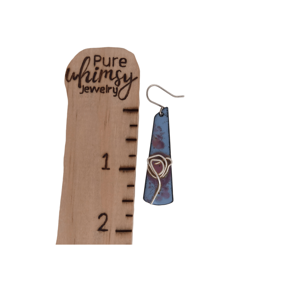 Enamel Silver Cloisonné Poppy Earrings - 