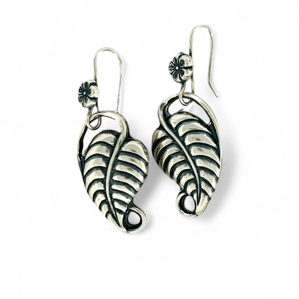 Falling Leaves Silver Earrings - 