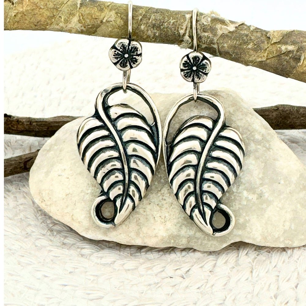 Falling Leaves Silver Earrings - 