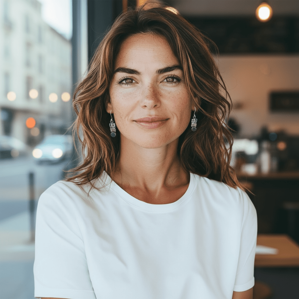 Flower Leaf Malachite Silver Earrings - 