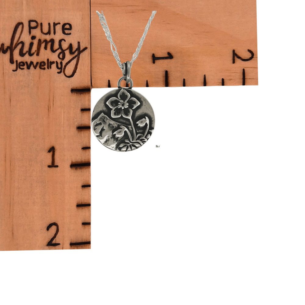 Forget-Me-Not Mountain Silver Pendant Necklace -