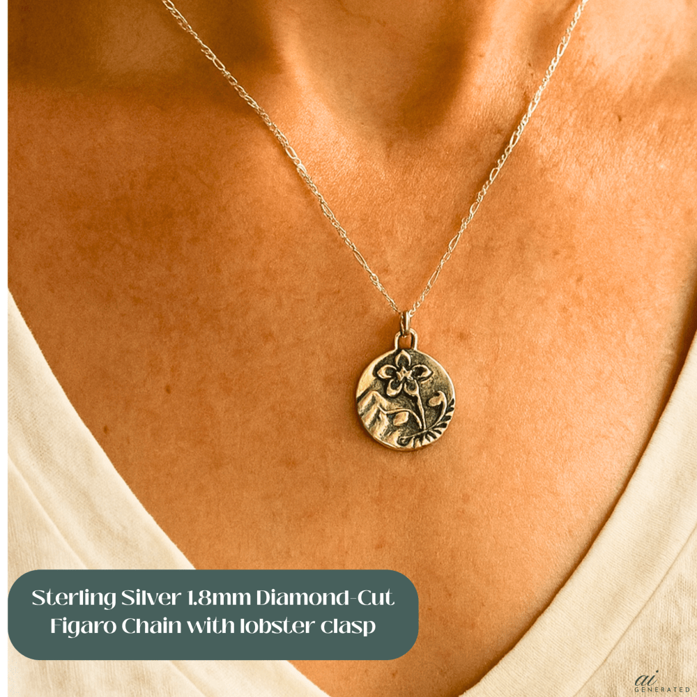 Forget-Me-Not Mountain Silver Pendant Necklace -