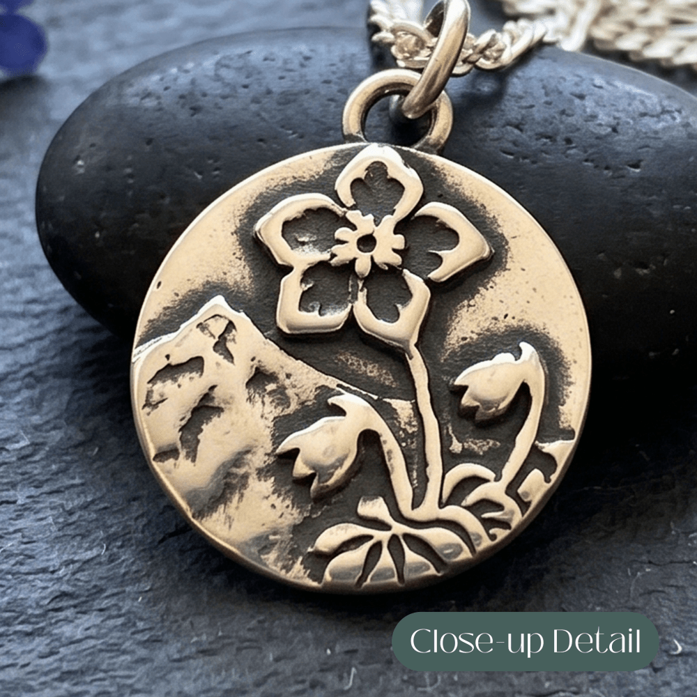 Forget-Me-Not Mountain Silver Pendant Necklace -