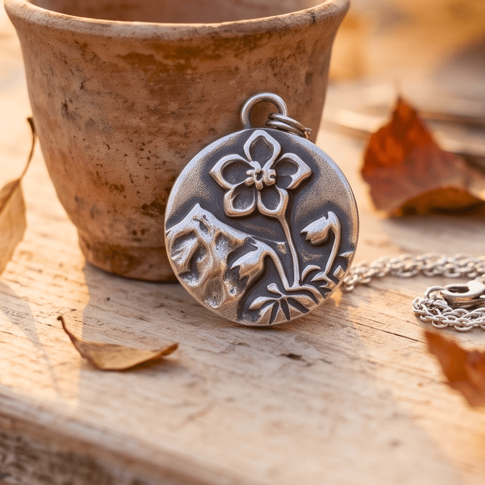 Forget-Me-Not Mountain Silver Pendant Necklace -