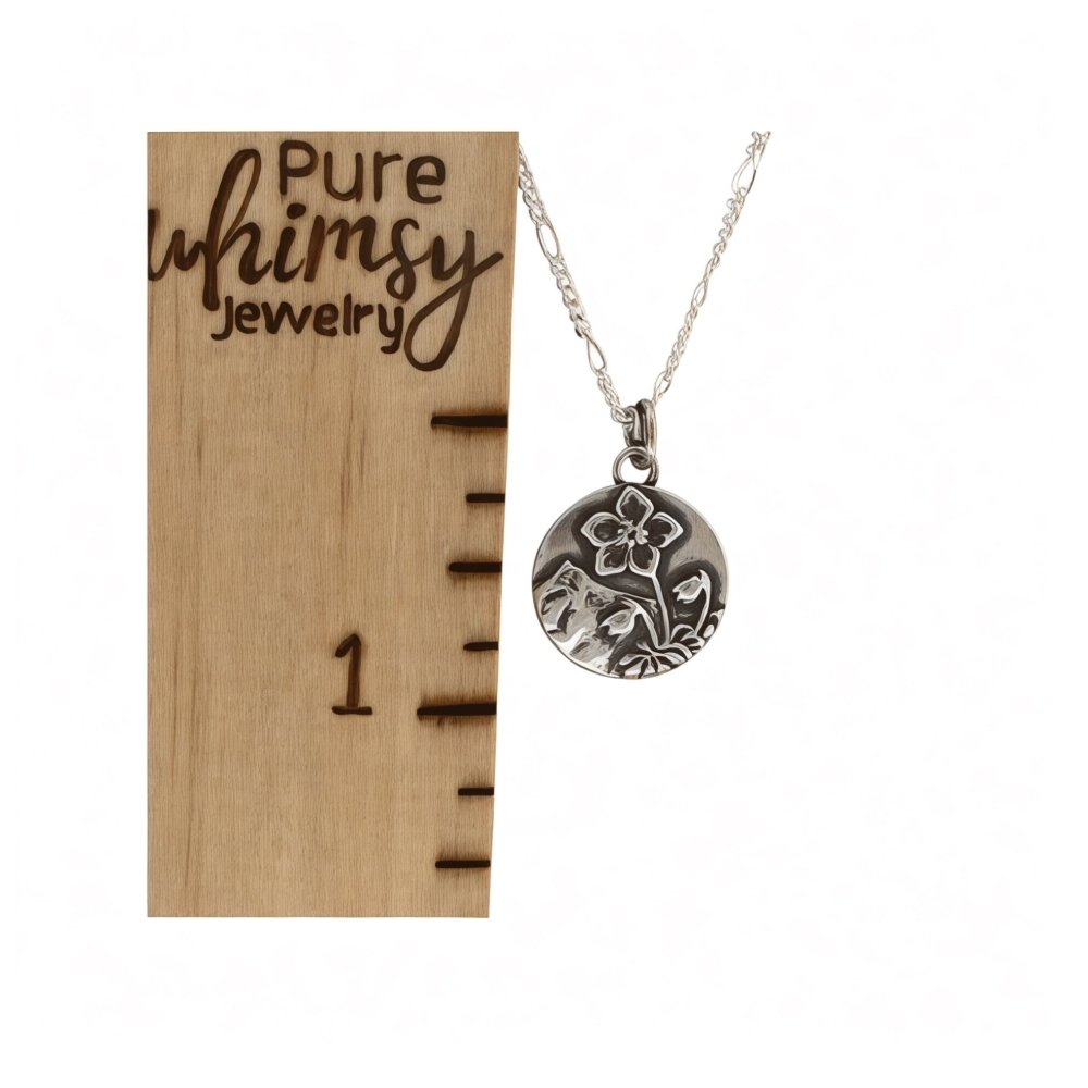 Forget - Me - Not Mountain Silver Pendant Necklace - 