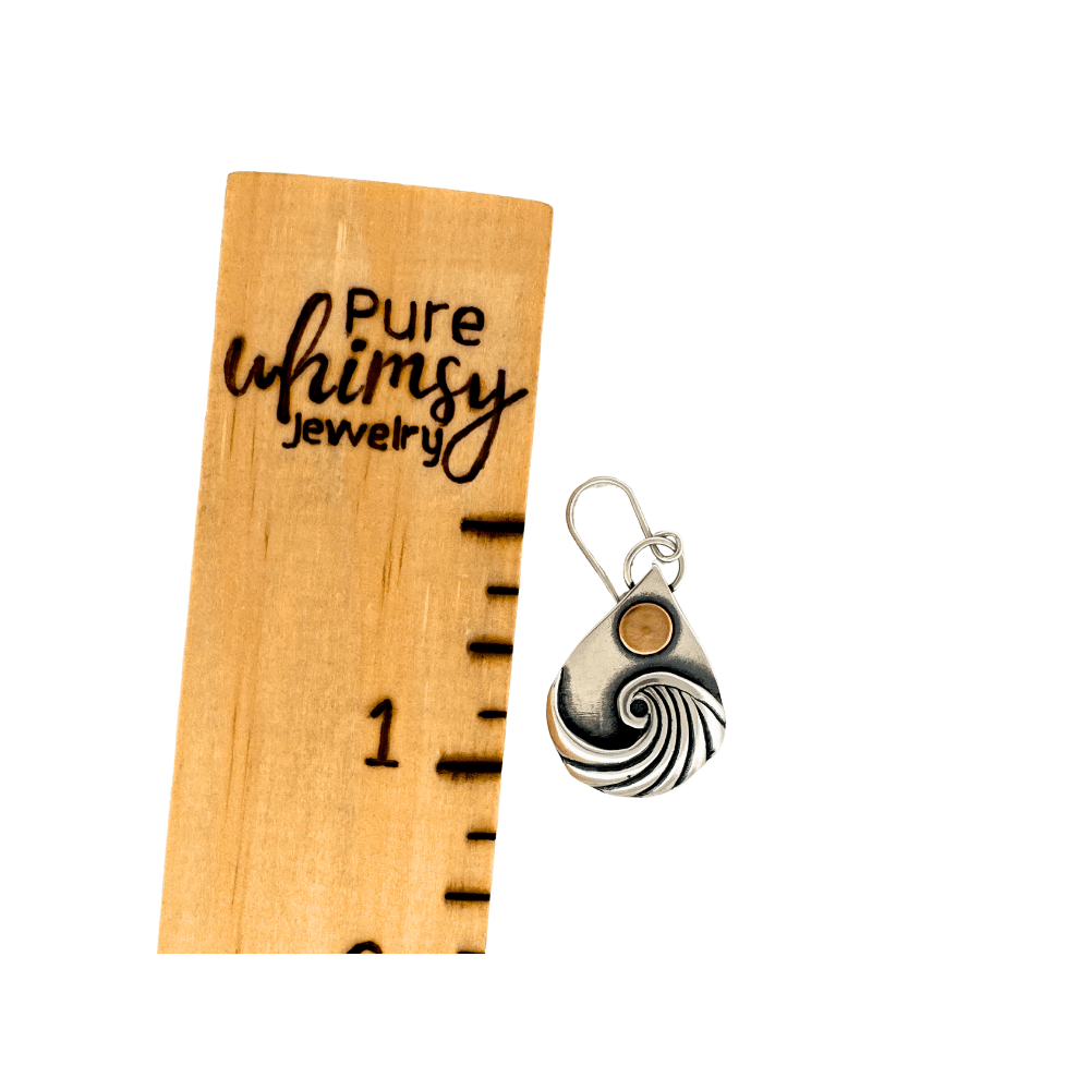 Golden Waves Silver Earrings - 