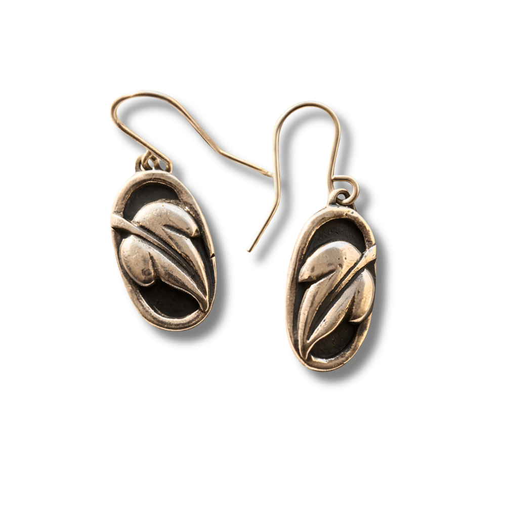 Handmade Silver Earrings – Lightweight Botanical Leaf Dangles -